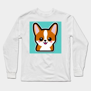 Cute Dog Puppy Art 4 (Corgi puppy) Long Sleeve T-Shirt